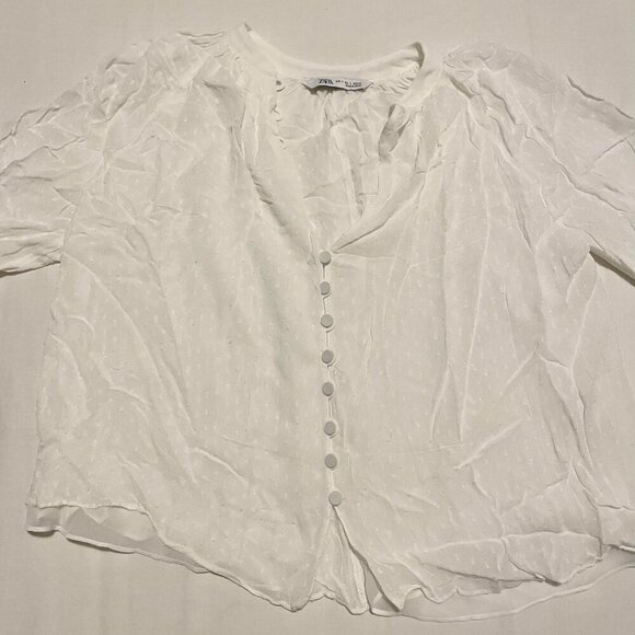 Zara Button Up Blouse Womens Size Small - Picture 2 of 16